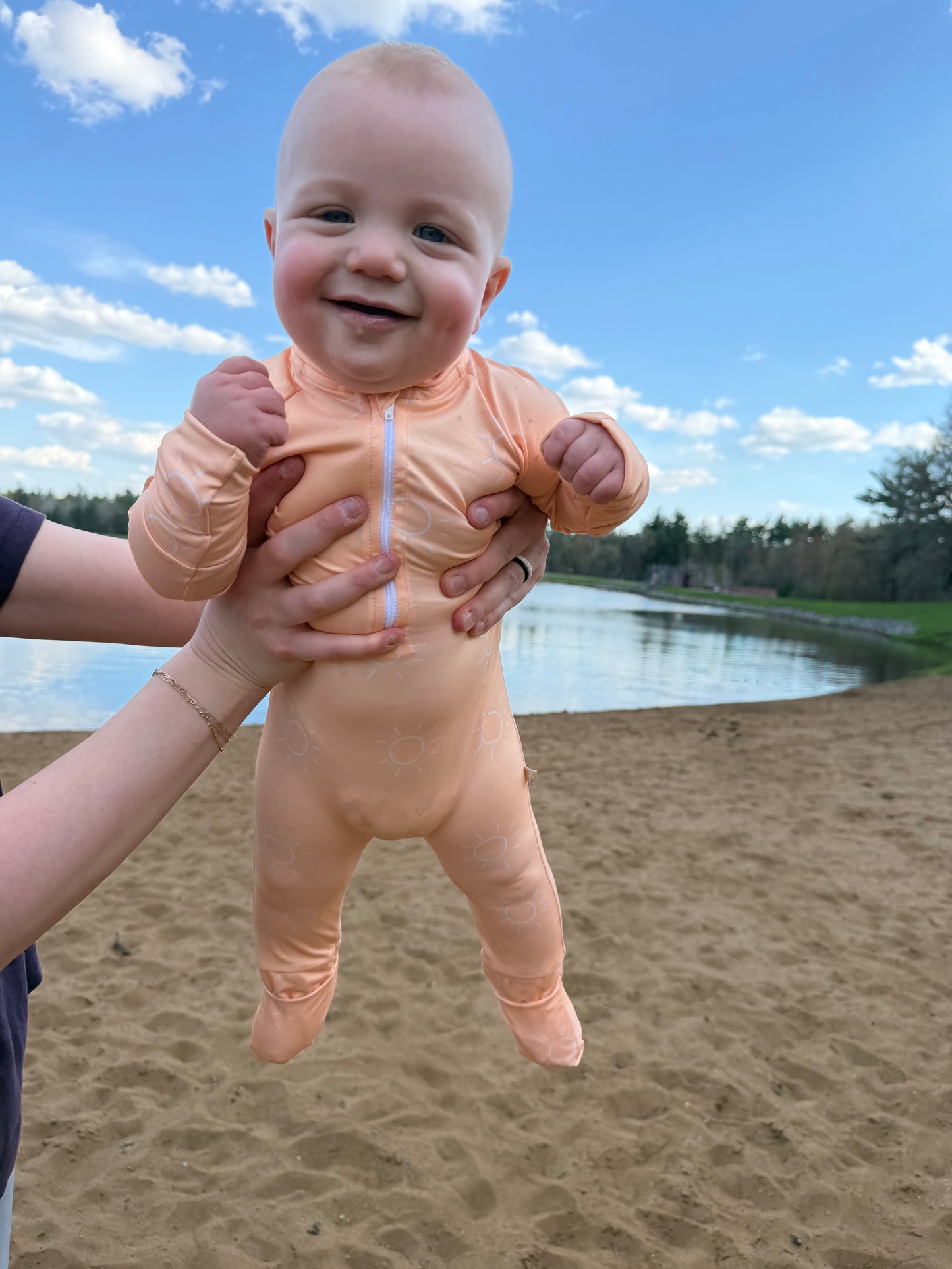 Sunny Bubby Beachwear Full Coverage Sunsuit Swimsuit - Orange
