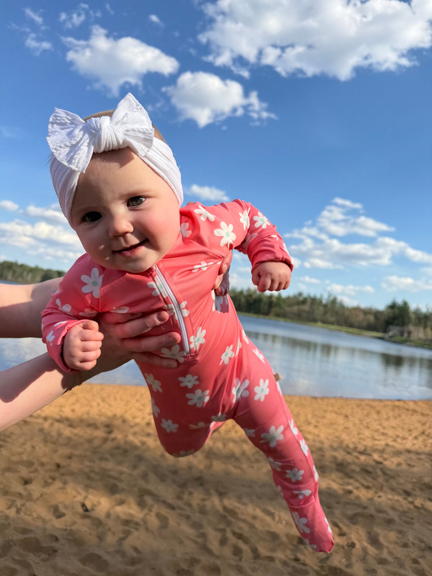 Daisy Bubby Beachwear Full Coverage Sunsuit Swimsuit - Pink