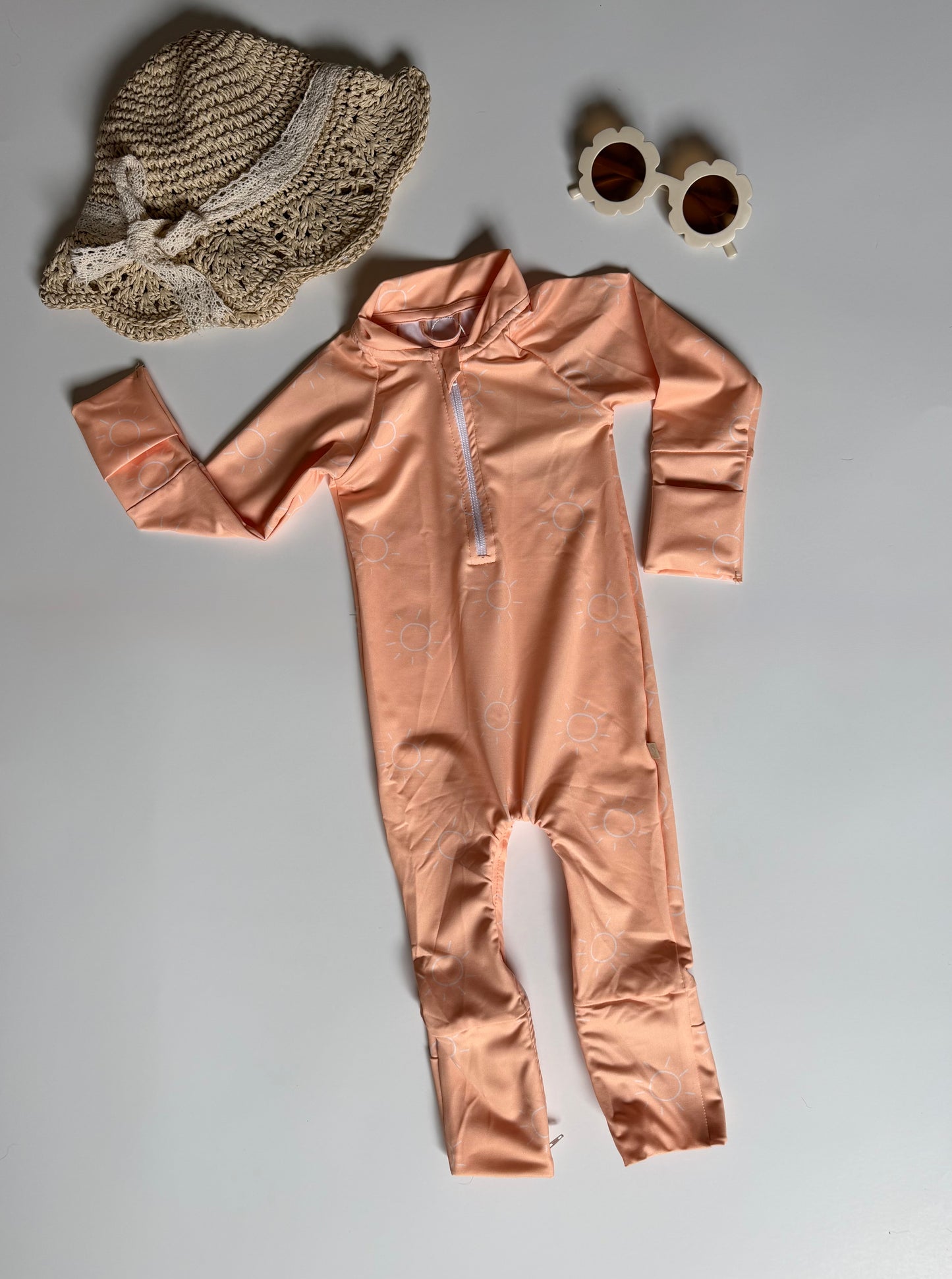 Sunny Bubby Beachwear Full Coverage Sunsuit Swimsuit - Orange