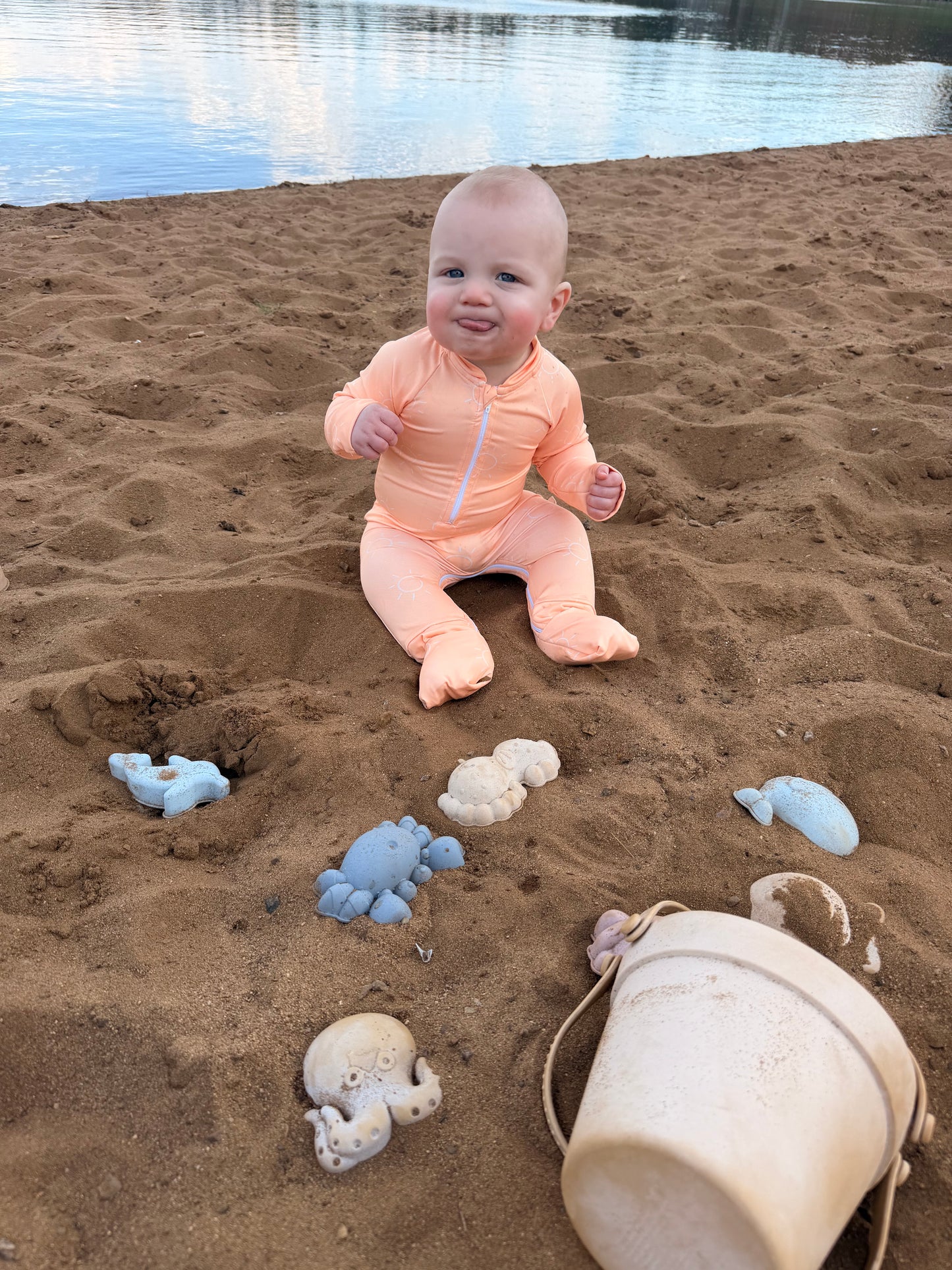 Sunny Bubby Beachwear Full Coverage Sunsuit Swimsuit - Orange