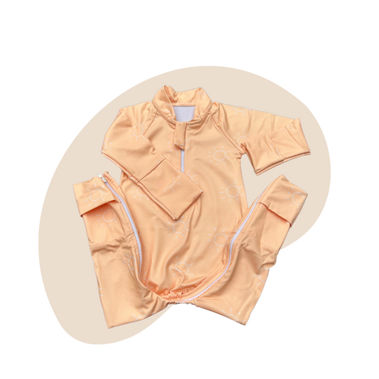 Sunny Bubby Beachwear Full Coverage Sunsuit Swimsuit - Orange