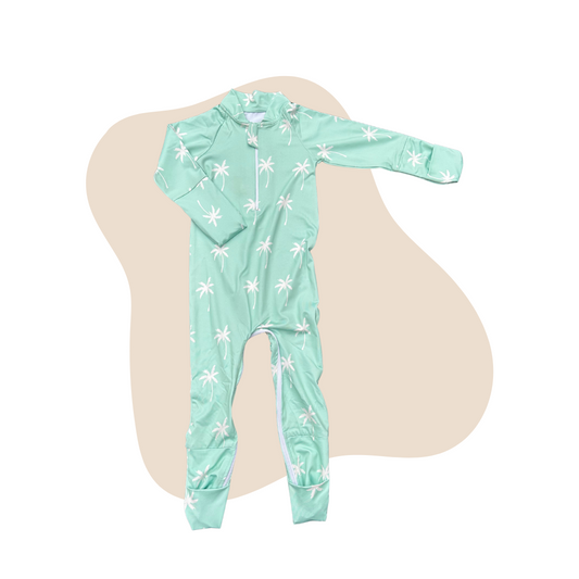Palmy Bubby Beachwear Full Coverage Sunsuit Swimsuit - Green
